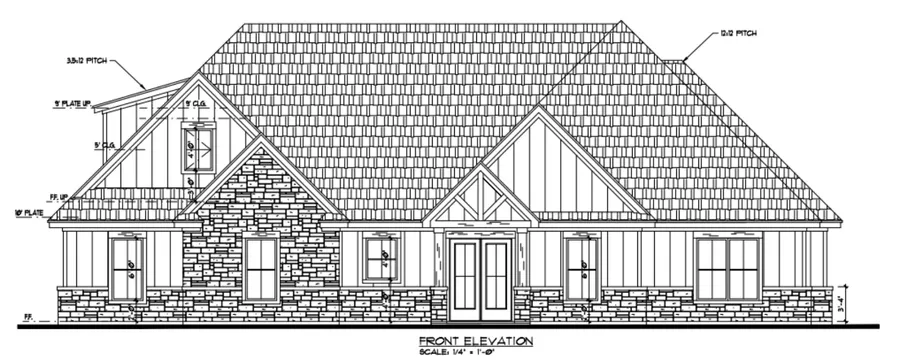 Shooting Star 3 — Plan #145 front elevation