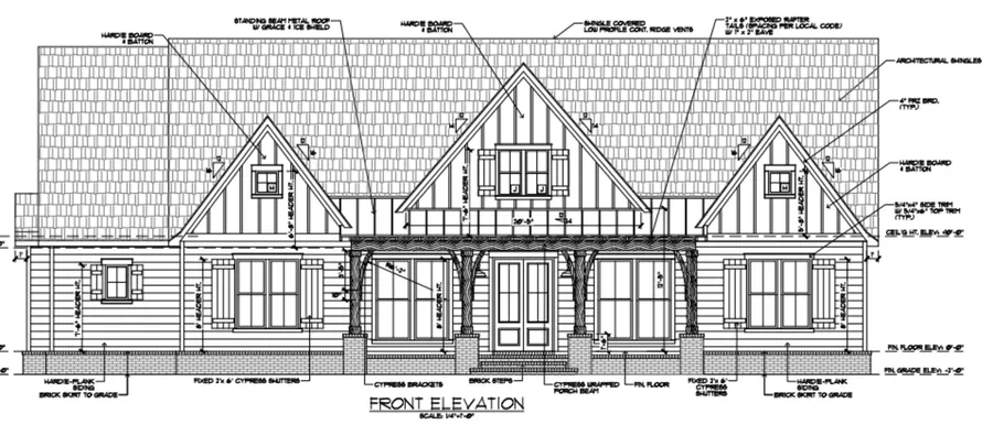 Shooting Star 1 — Plan #324 front elevation