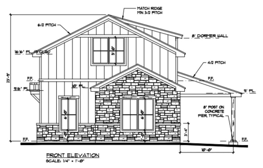 The Wild Turkey — Plan #67 front elevation