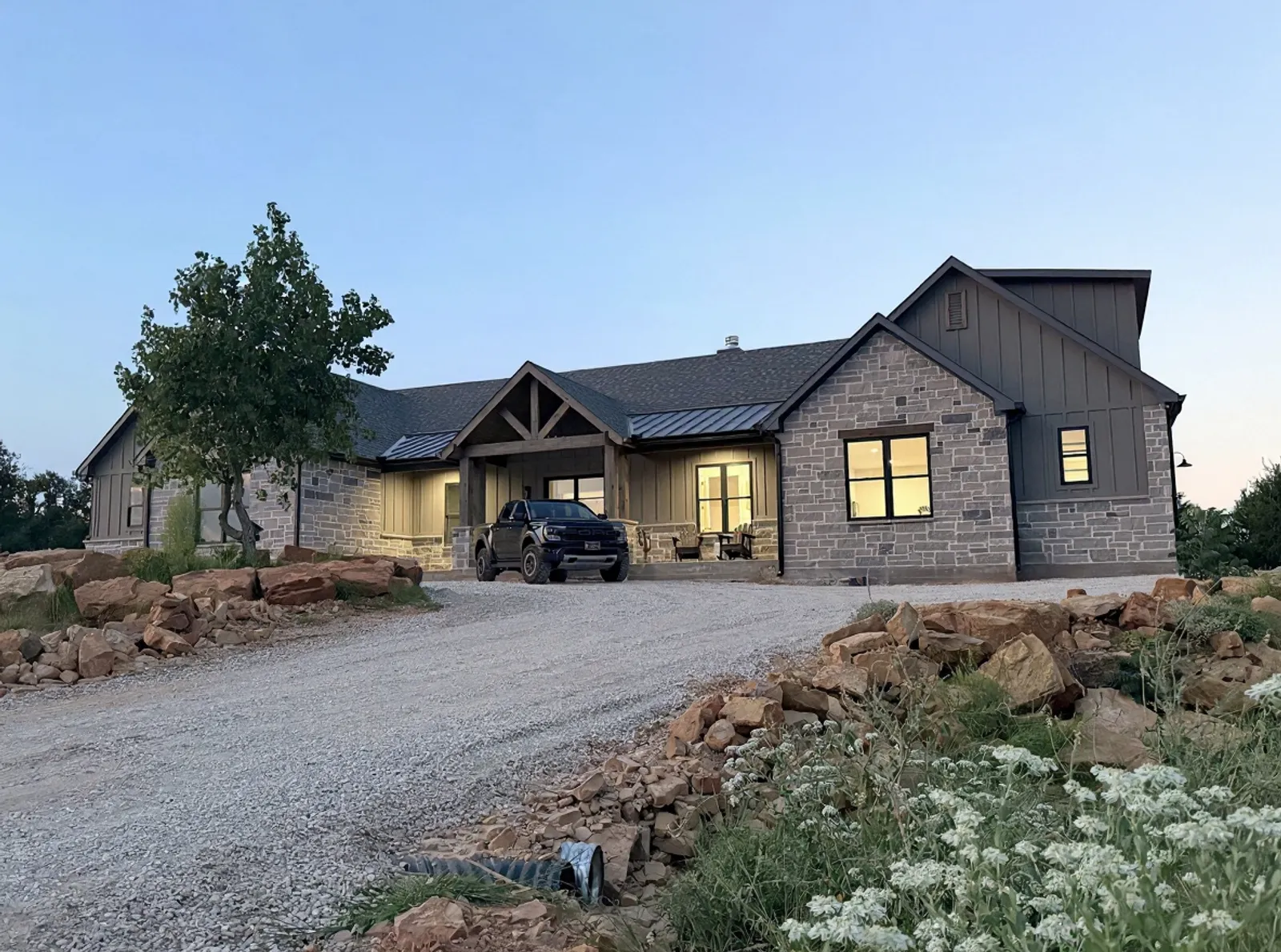 A custom home Fin Home built from the ground up near Possum Kingdom Lake, Texas